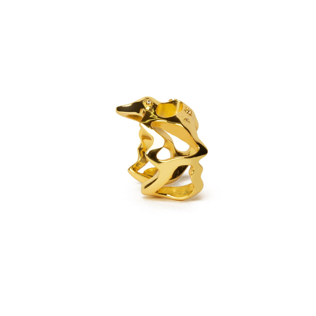 Bold Gold Molten Ring
