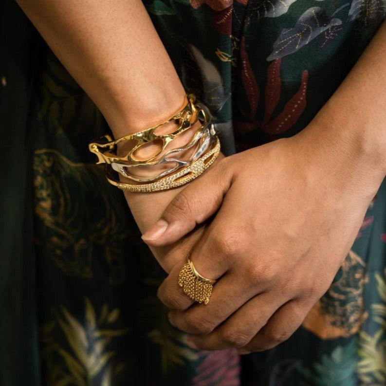 Molten Silver Bangle