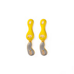 Yellow Grey Double Blob earrings