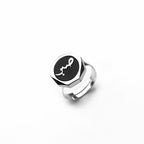 Sabr (Patience) Black Onyx Silver Finish Ring