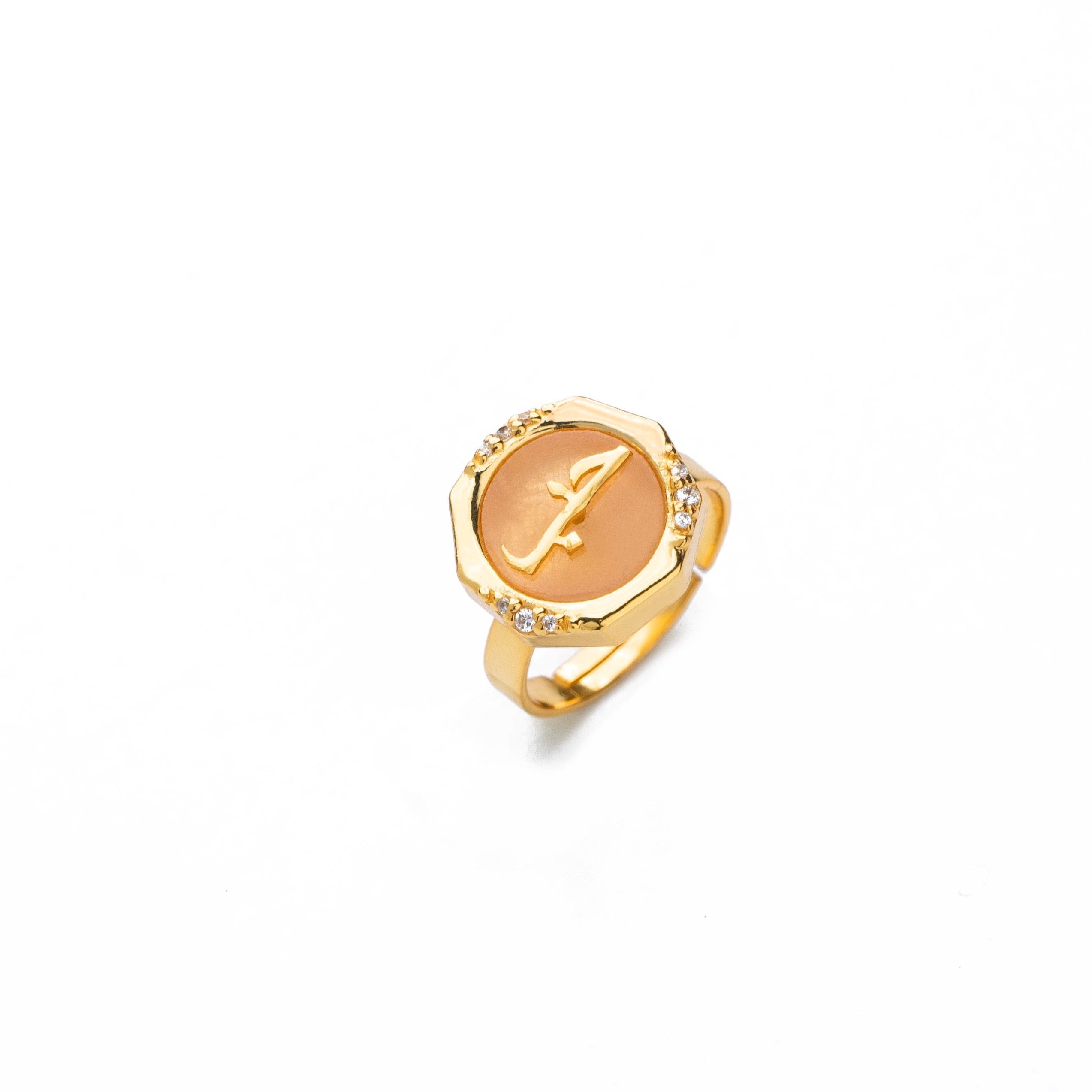 Love (Hub) Rose Quartz Studded Ring