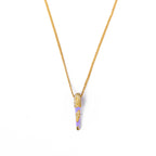 All in Enamel Mini Spike Pendant - Purple
