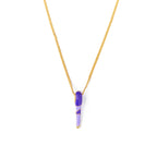 All in Enamel Mini Spike Pendant - Purple