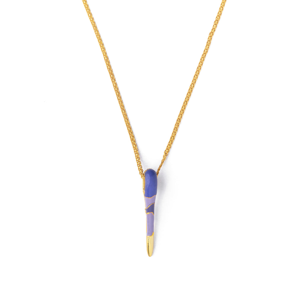 All in Enamel Spike Pendant - Purple