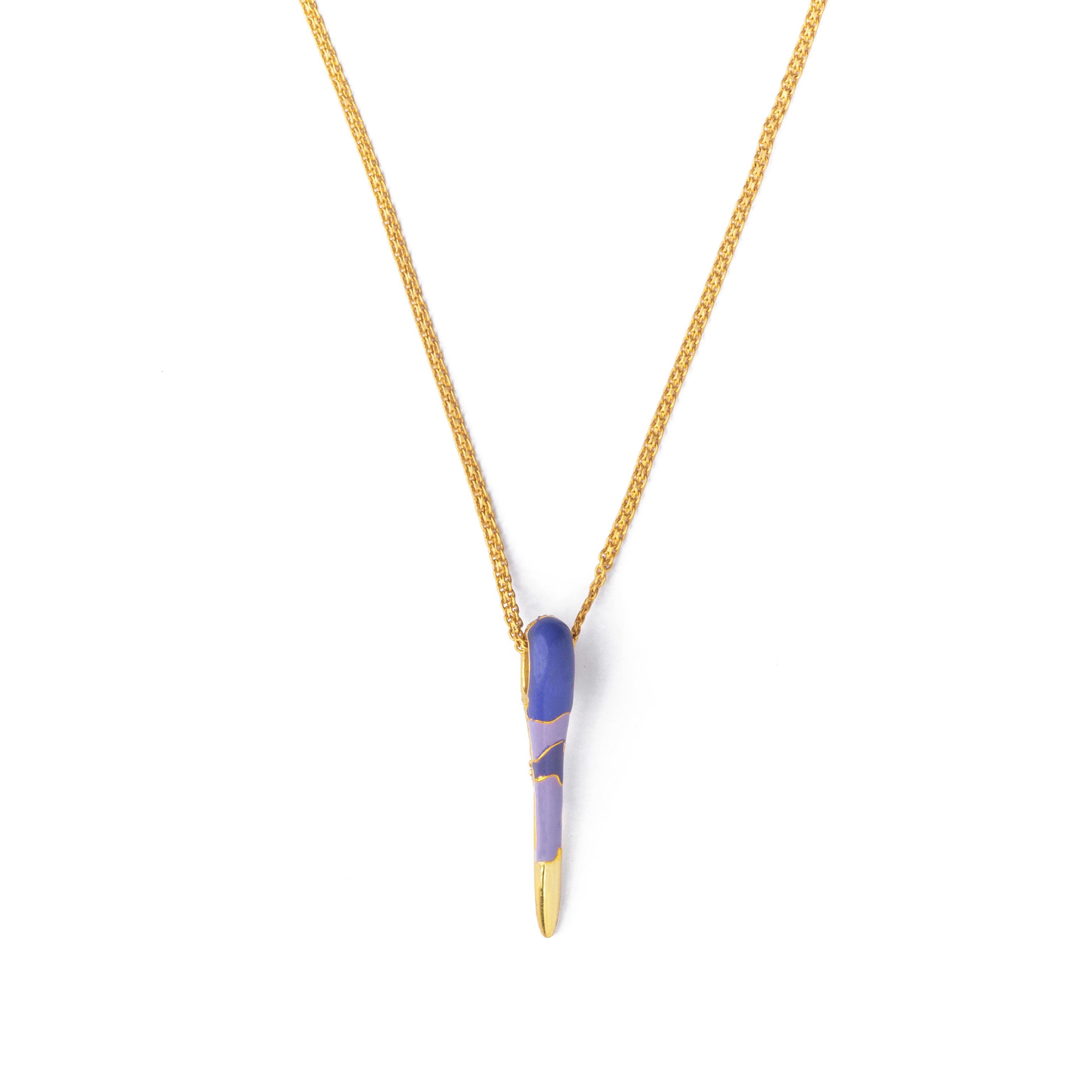 All in Enamel Spike Pendant - Purple