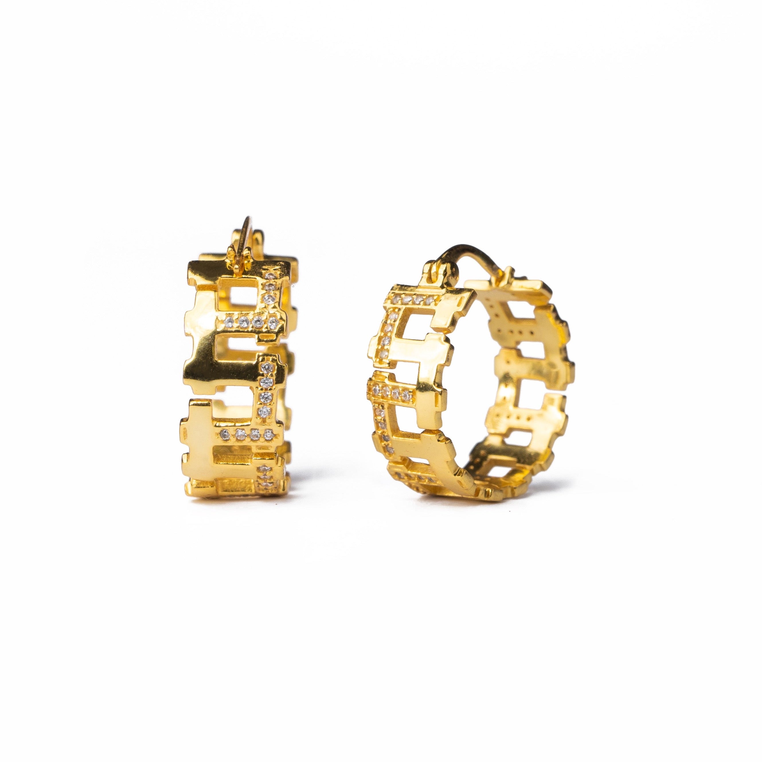 Gold Hashtag Hoops