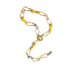 Blob link Necklace in Yellow Grey
