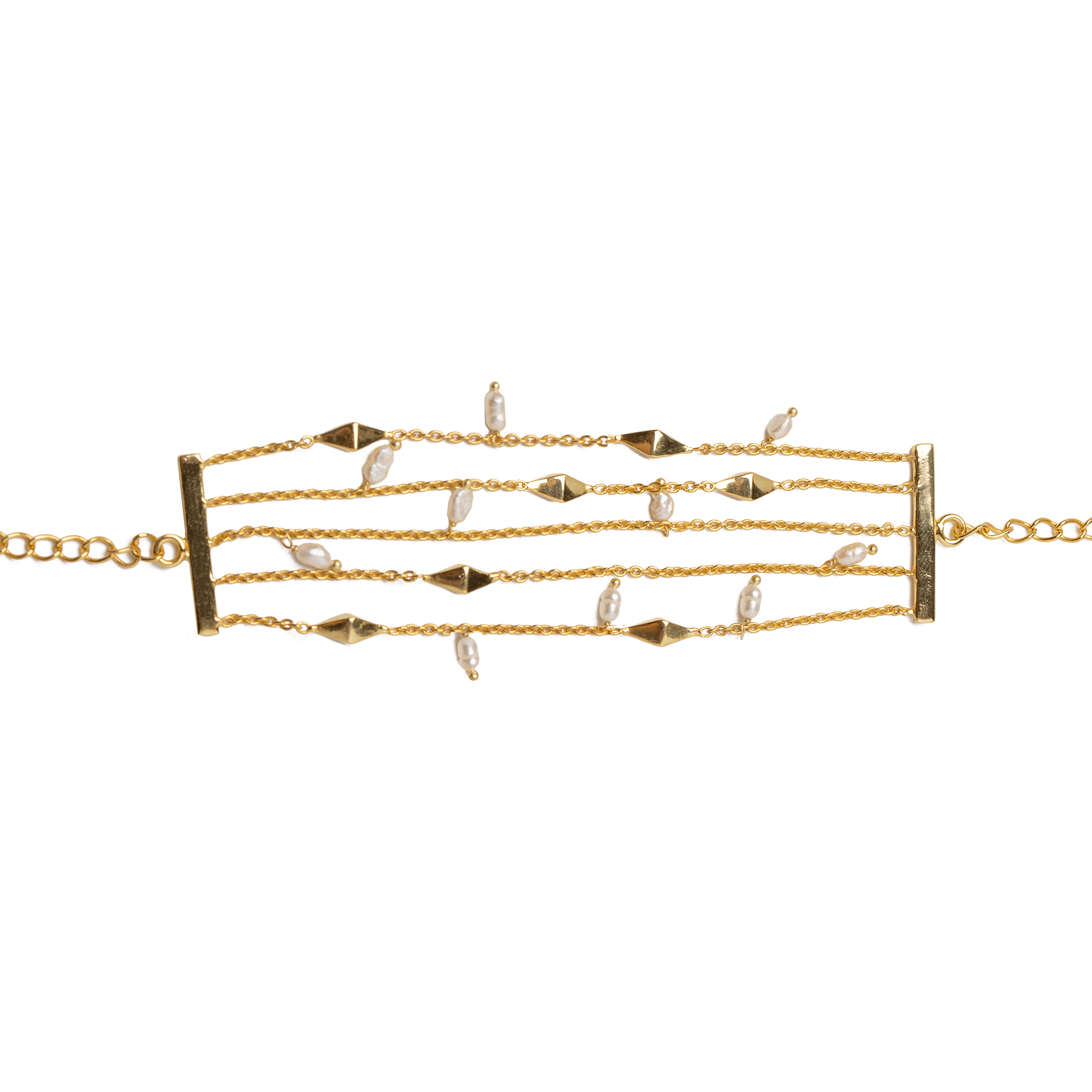 Linked Up Spike Pearl Bracelet Manchette