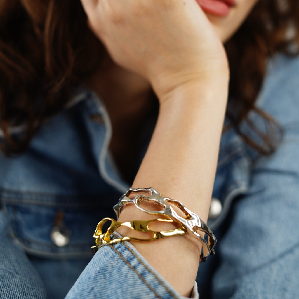 Molten Silver Bangle