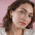Plain Molten Hoops in Yellow Gold
