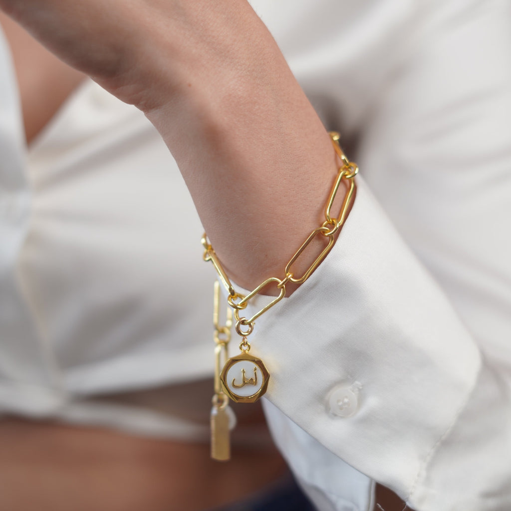 Hope (Amal) Mother of Pearl Studded Charm