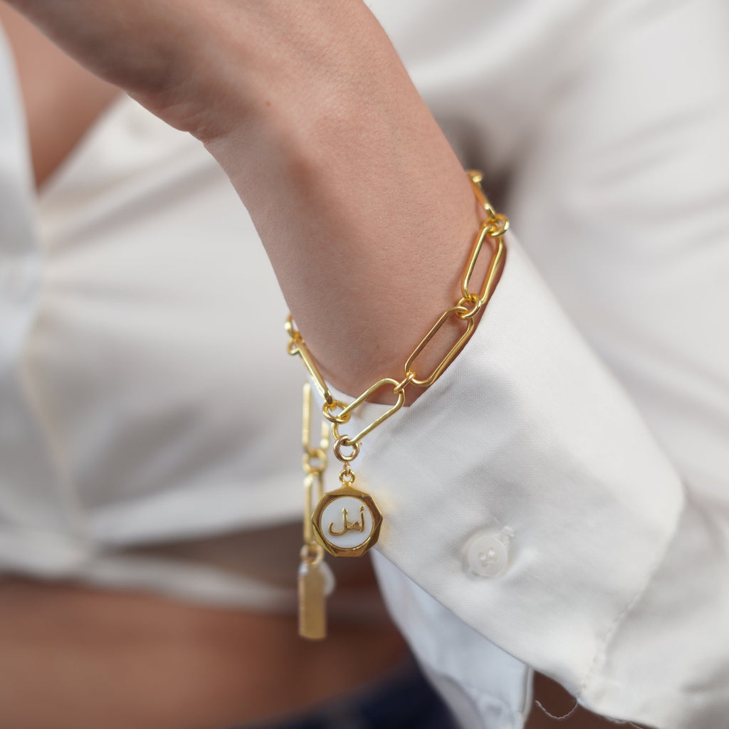 Faith (Imaan) Mother of Pearl Studded Charm