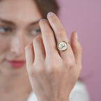 Hope (Amal) Mother of Pearl Studded Ring