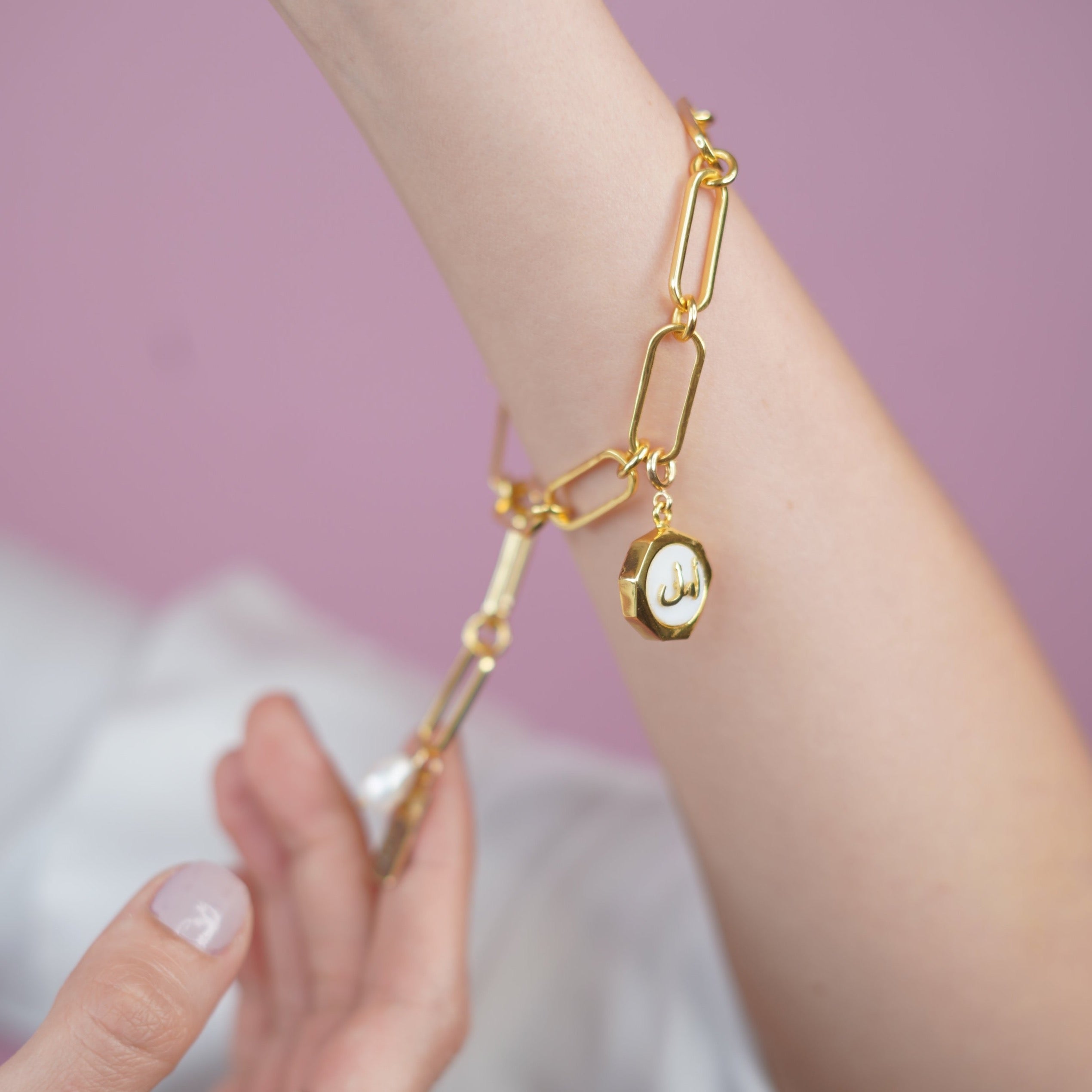 Hope (Amal) Mother of Pearl Studded Charm