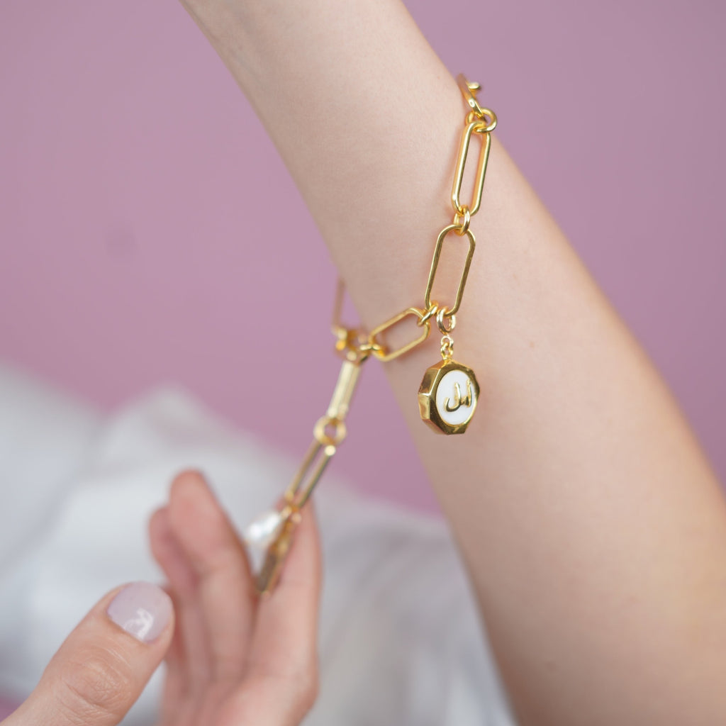 Faith (Imaan) Mother of Pearl Studded Charm