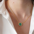Peace (Salaam) Blue Turquoise Studded Necklace