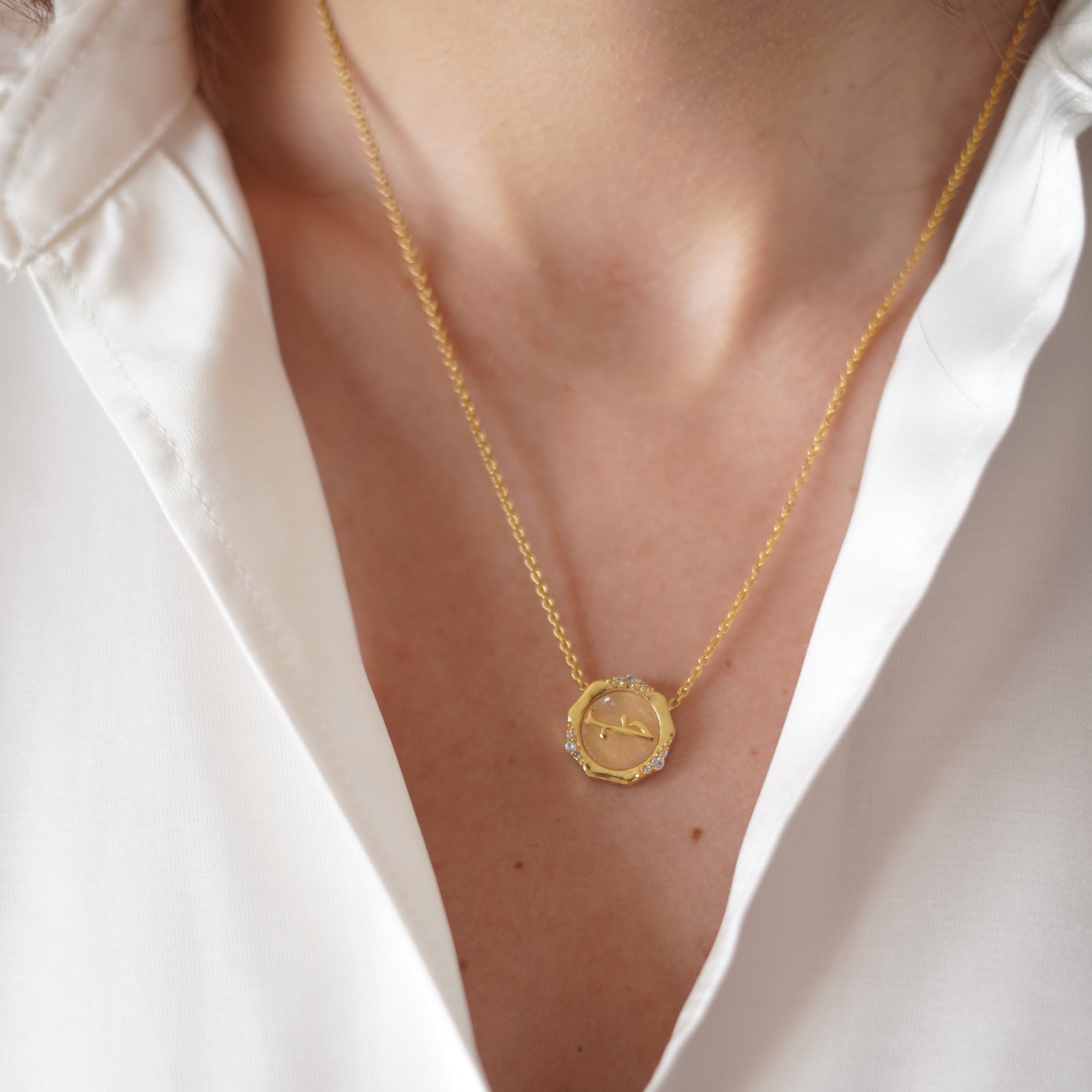 Love (Hub) Rose Quartz Studded Necklace
