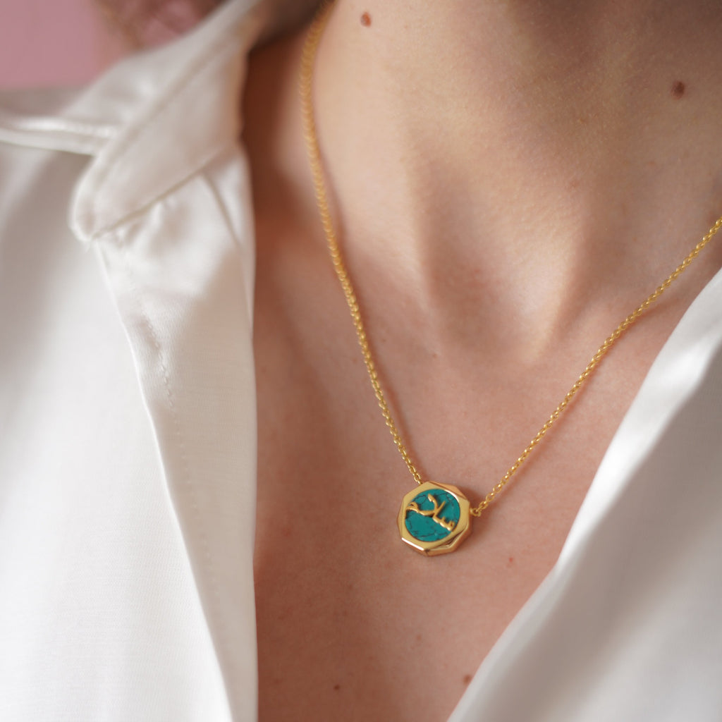 Peace (Salaam) Blue Turquoise Necklace