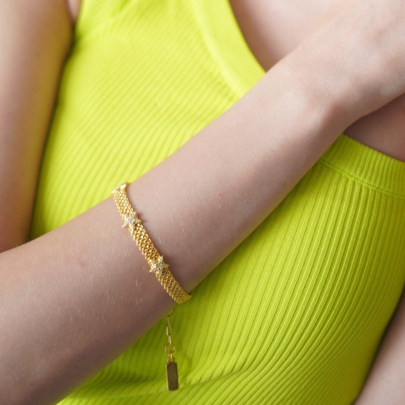 Flat Chain Star Bracelet