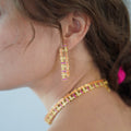 Pink Orange Hashtag EarStuds