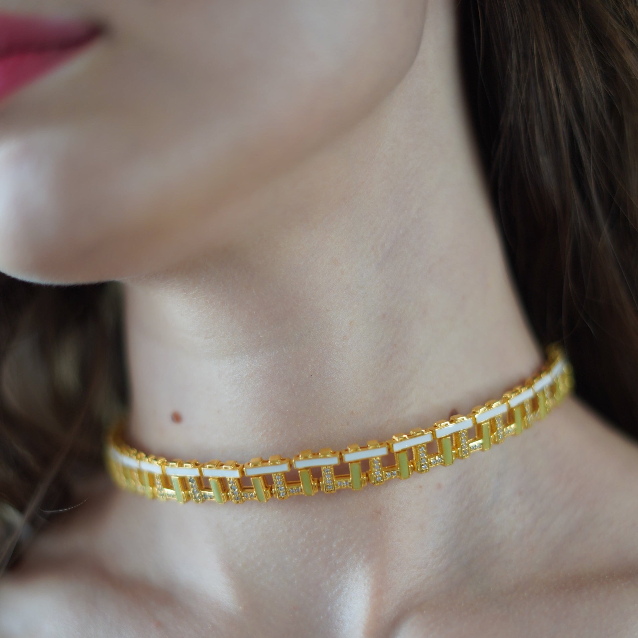 Olive Green Hashtag Choker