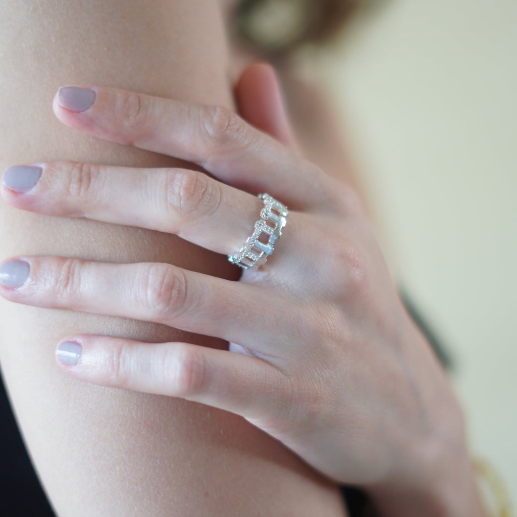 Silver Hashtag Ring
