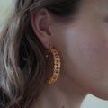 Pink Orange Hashtag XL Hoops