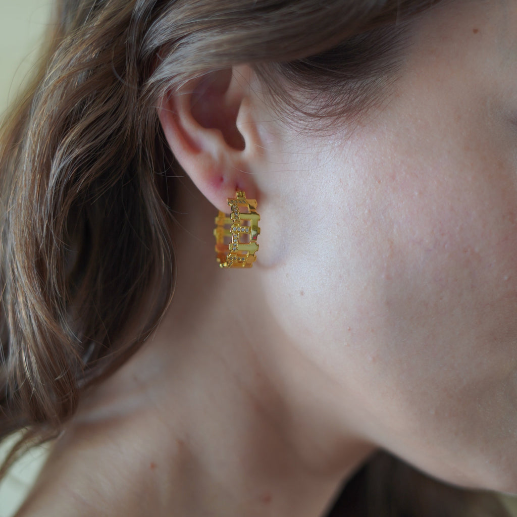Gold Hashtag Hoops