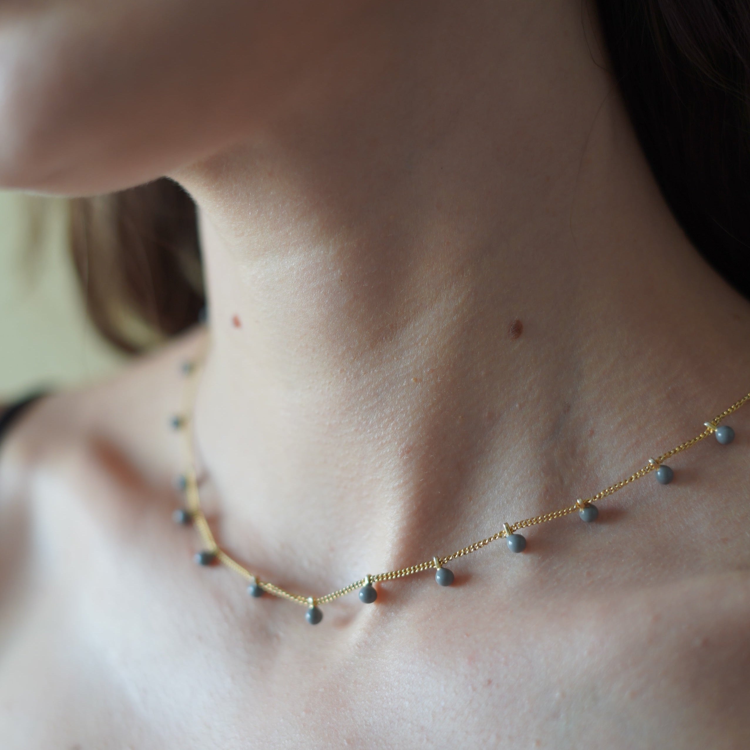 Grey Enamel Ball Chain
