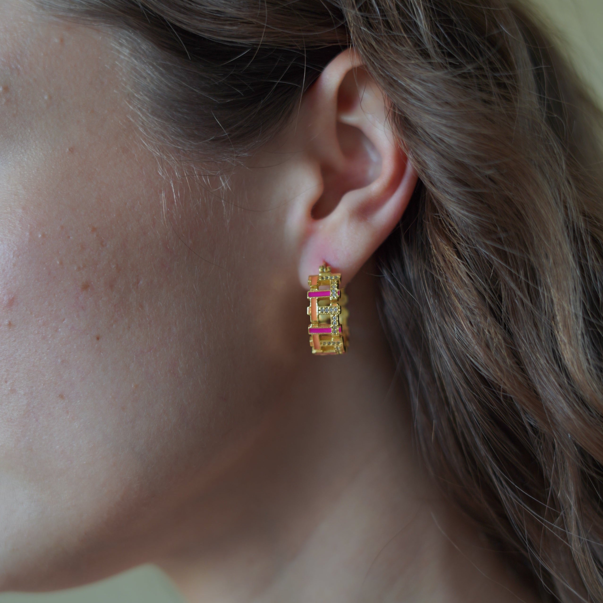 Pink Orange Hashtag Hoops