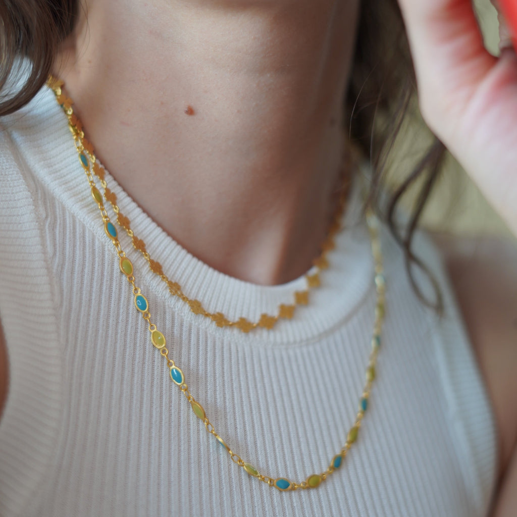 Good Vibes Neon Enamel Float Chain