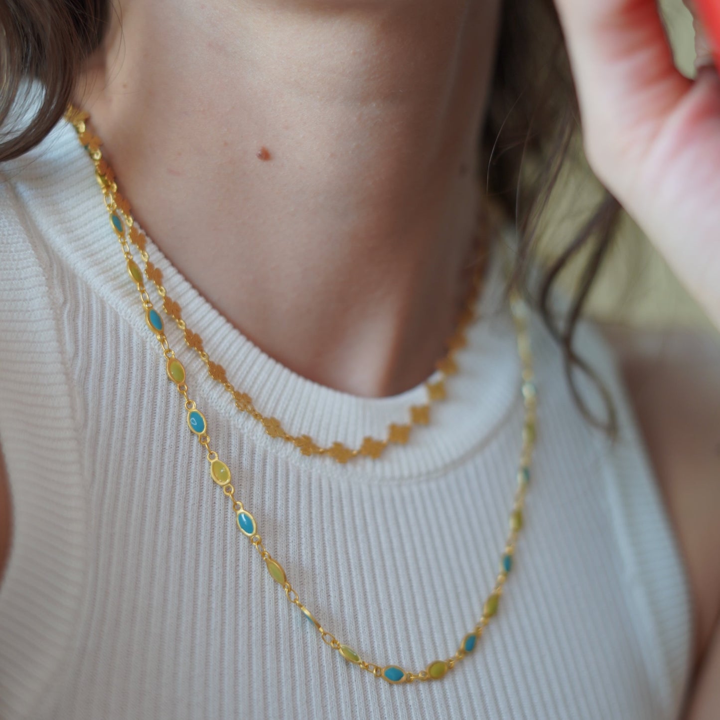 Good Vibes Neon Enamel Float Chain