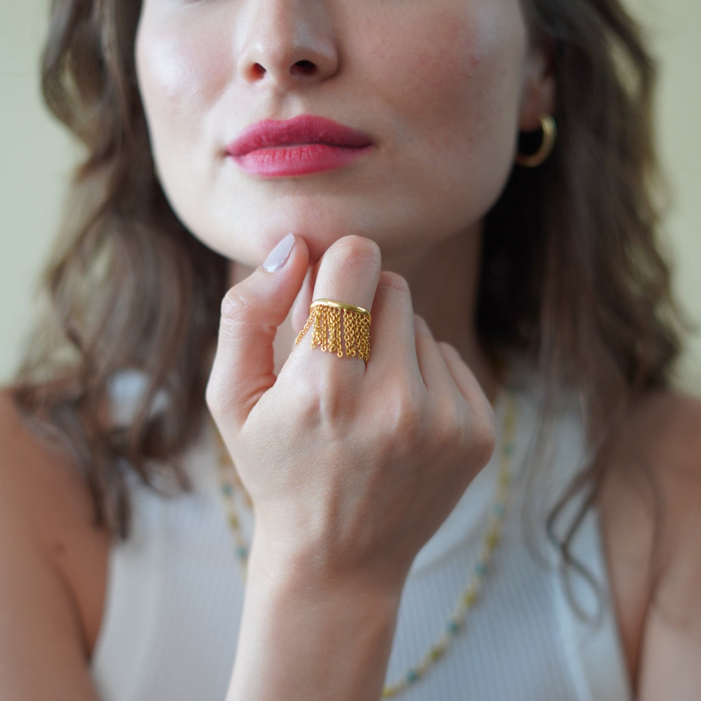 Chain Tassel Ring