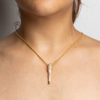 All in Enamel Mini Spike Pendant- Pink