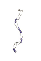 Purple blob silver link bracelet