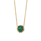 Peace (Salaam) Blue Turquoise Studded Necklace