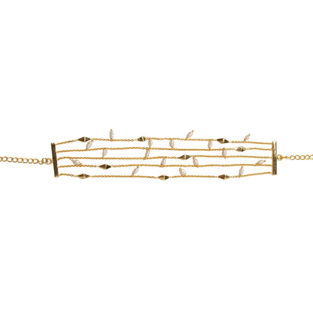 Linked Up Spike Pearl Necklace