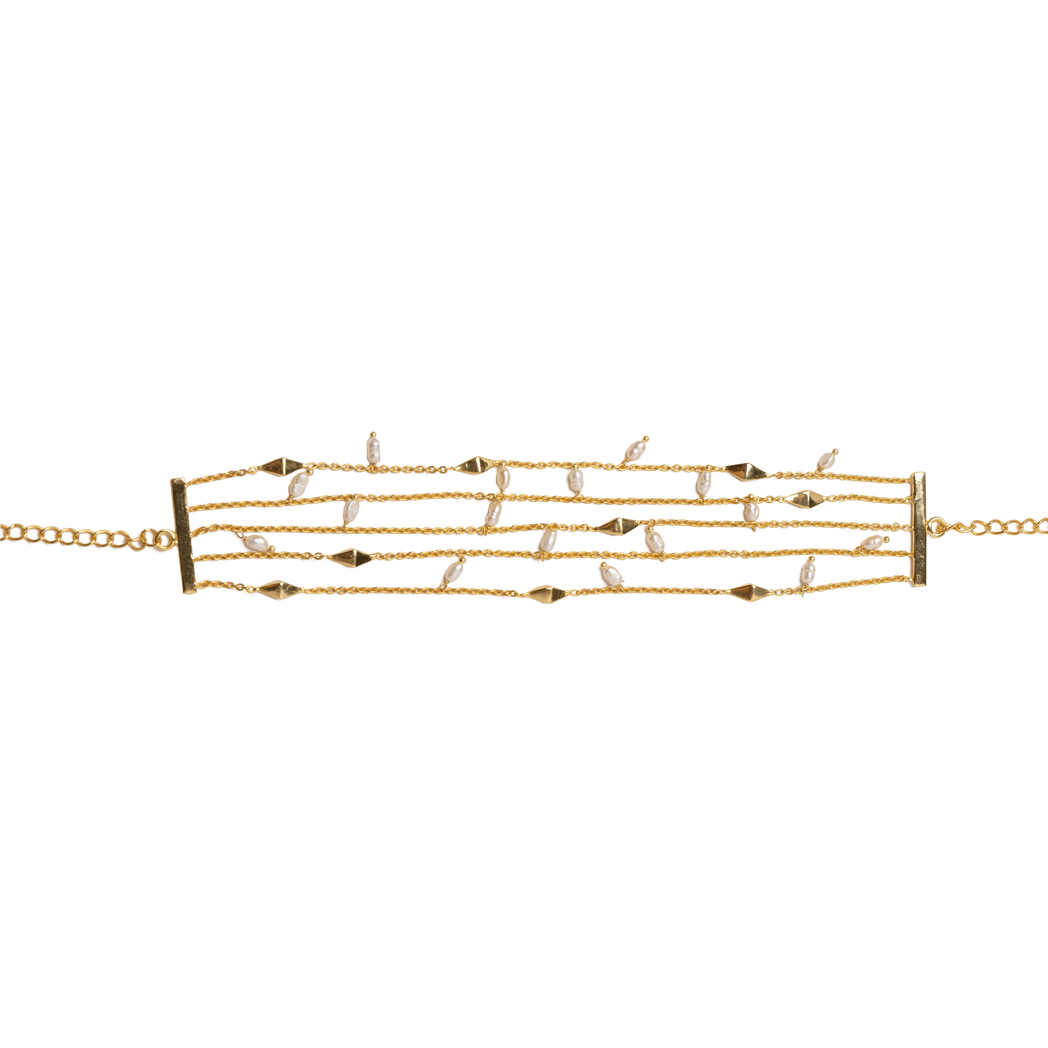 Linked Up Spike Pearl Necklace