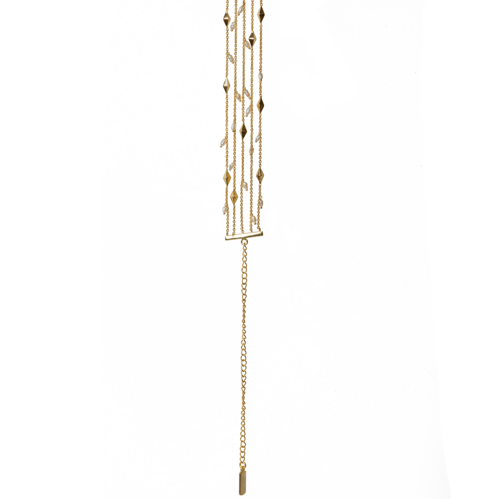 Linked Up Spike Pearl Necklace