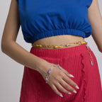 Blob link Necklace in Yellow Grey
