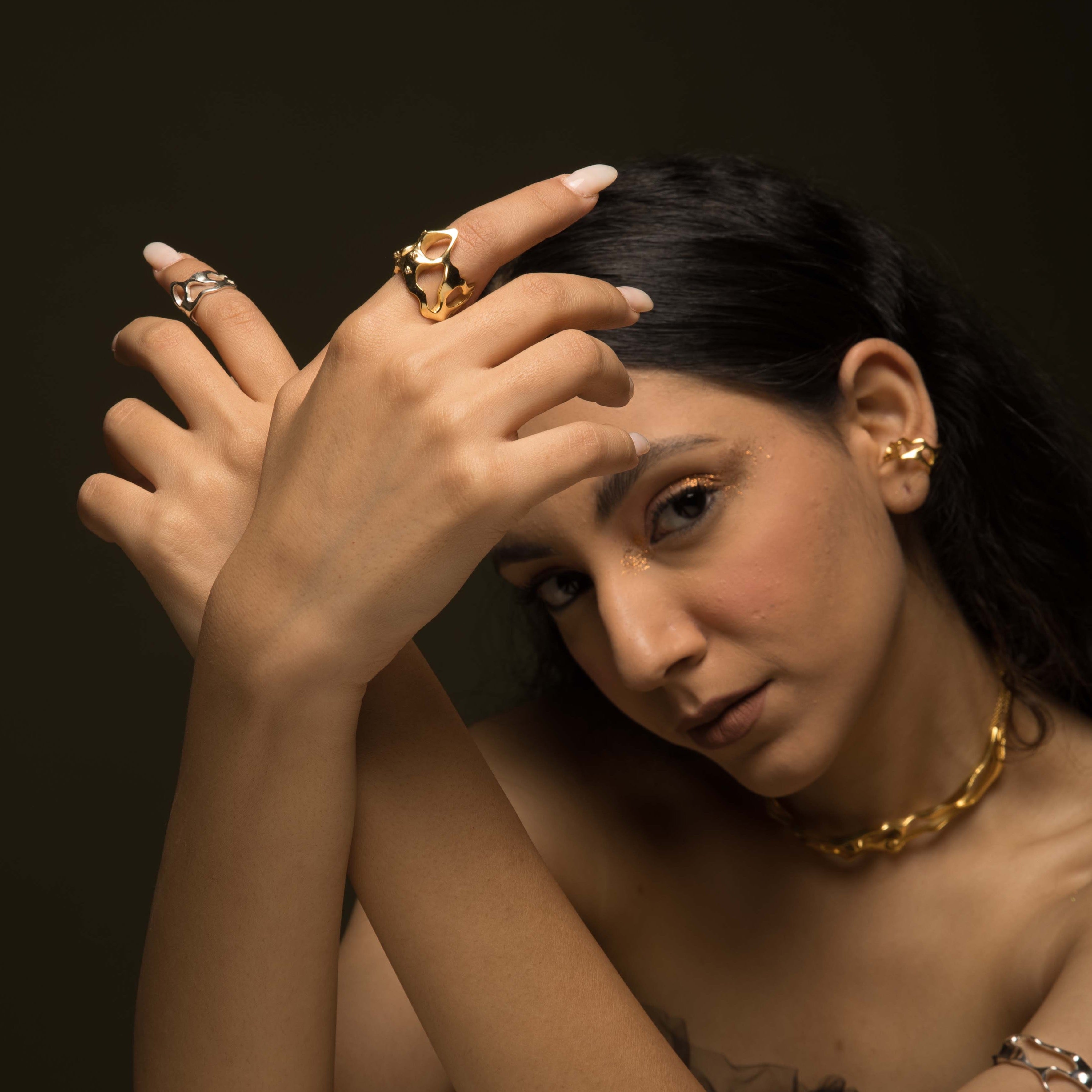 Bold Gold Molten Ring