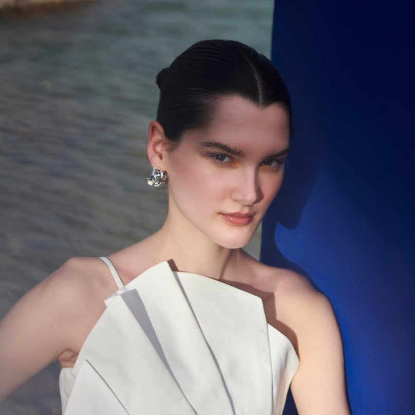 Bold Molten Silver Hoops