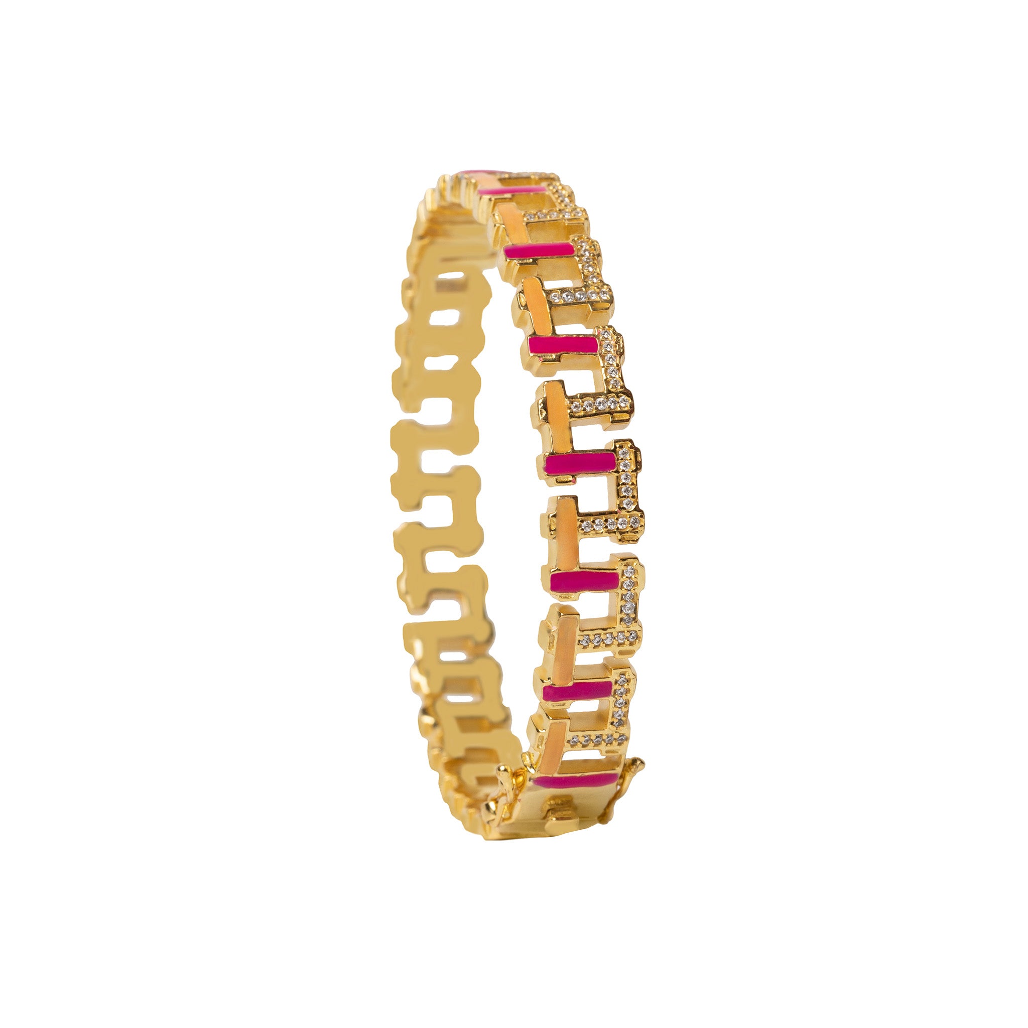 Pink Orange Hashtag Bangle