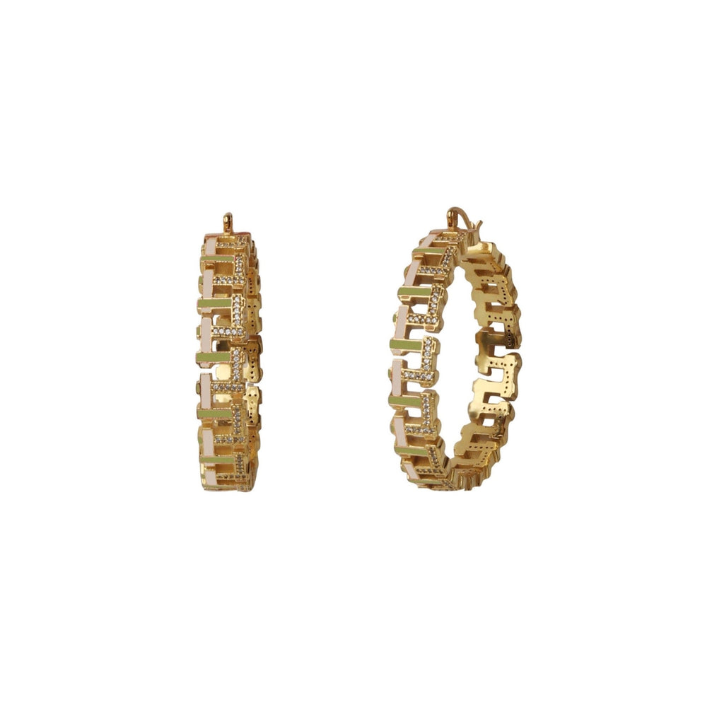 Olive Green Hashtag XL Hoops