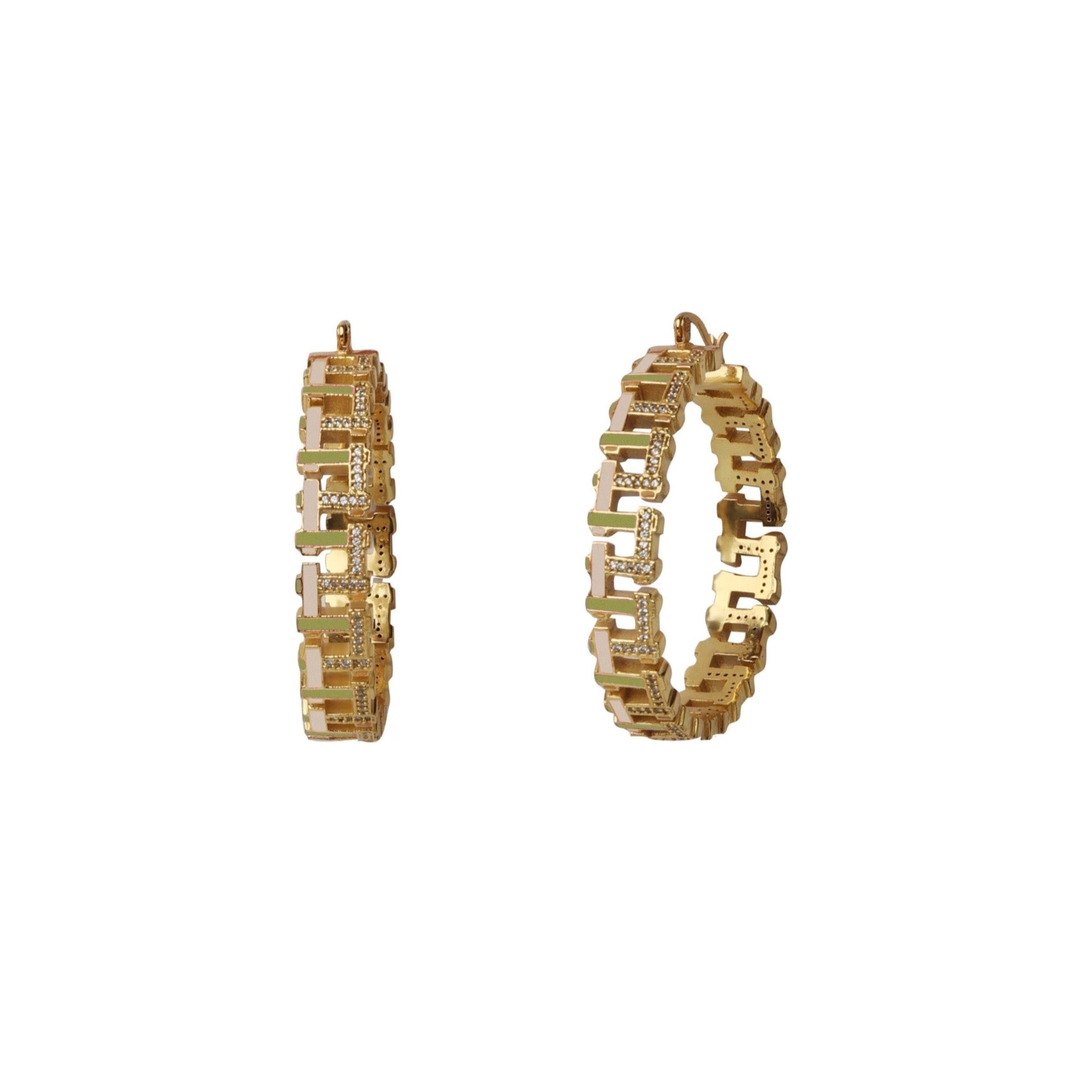 Olive Green Hashtag XL Hoops