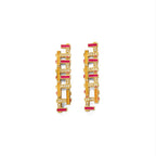 Pink Orange Hashtag EarStuds